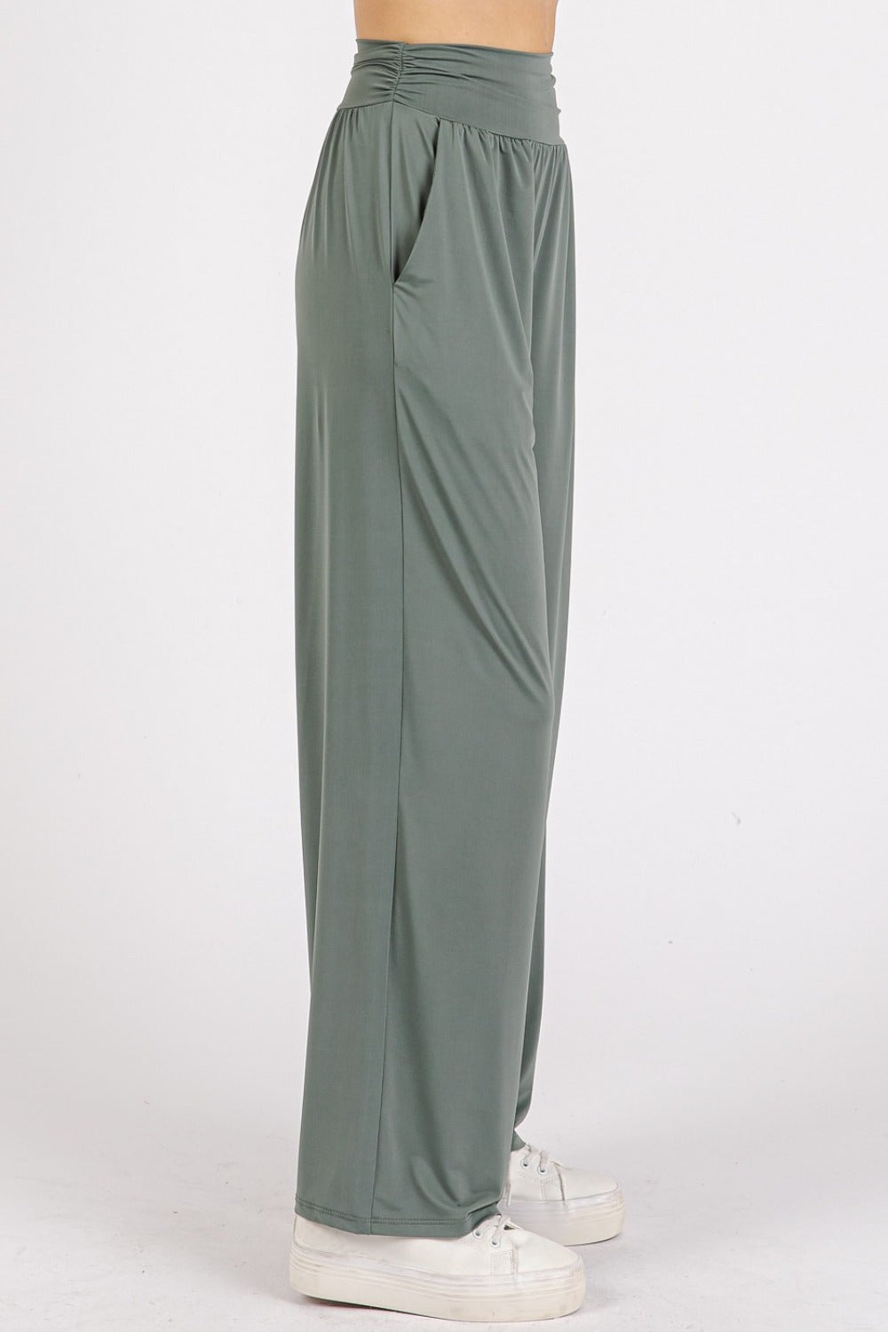 The Caitlin Banded Waist Wide Leg Pants with Pockets