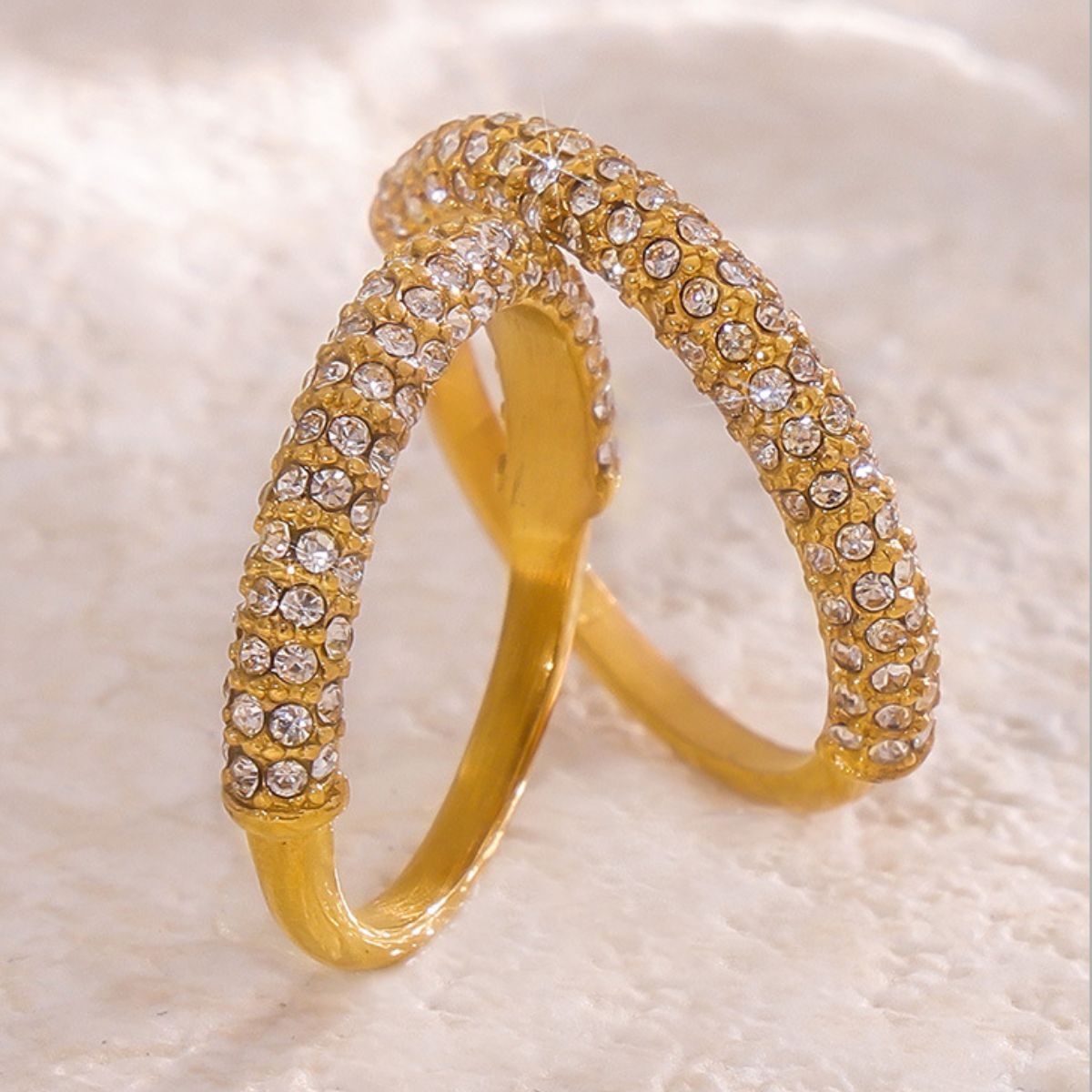 Izabella Collection 18K Gold-Plated Inlaid Zircon Ring