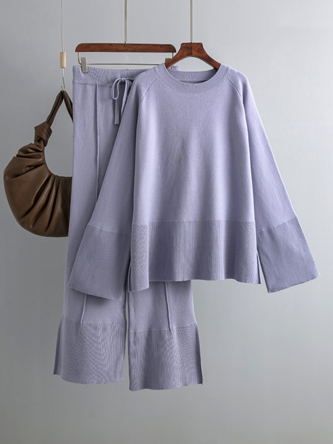 The Wendy Long Sleeve Top and Drawstring Pants Sweater Set