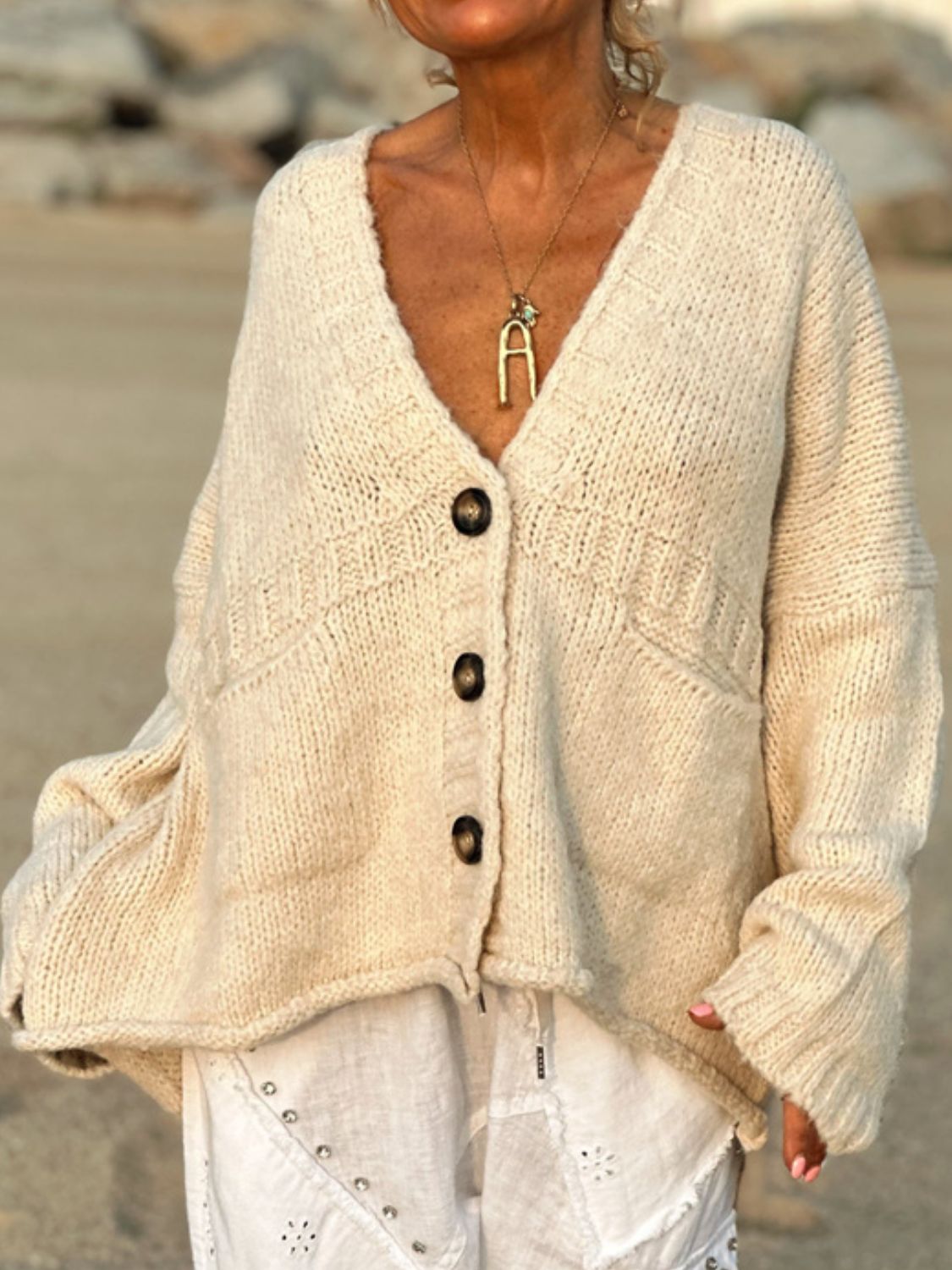 The Nicole V-Neck Button Up Cardigan