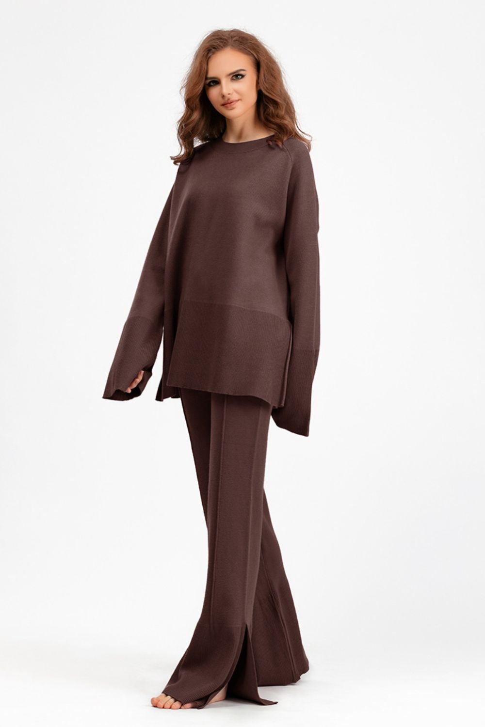 The Wendy Long Sleeve Top and Drawstring Pants Sweater Set