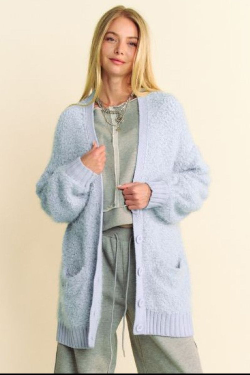 The Heather Button Up Long Sleeve Cardigan