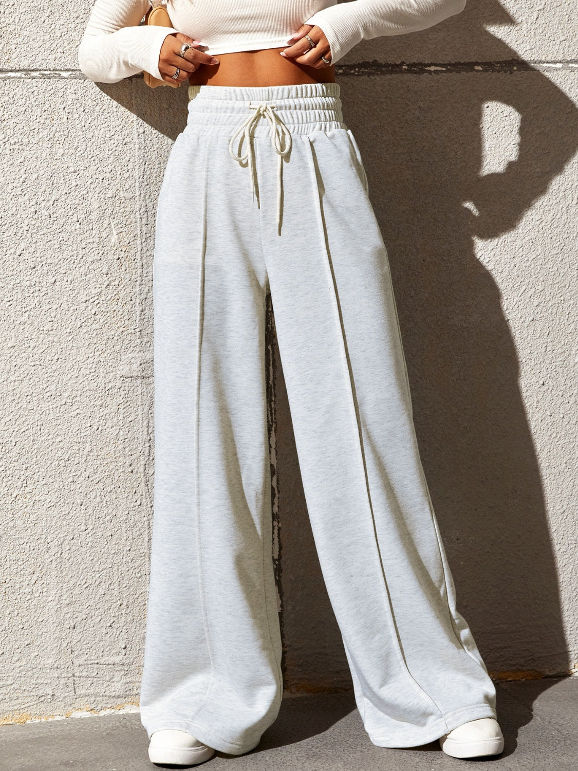 The Kimberly Drawstring Elastic Waist Wide Leg Pants