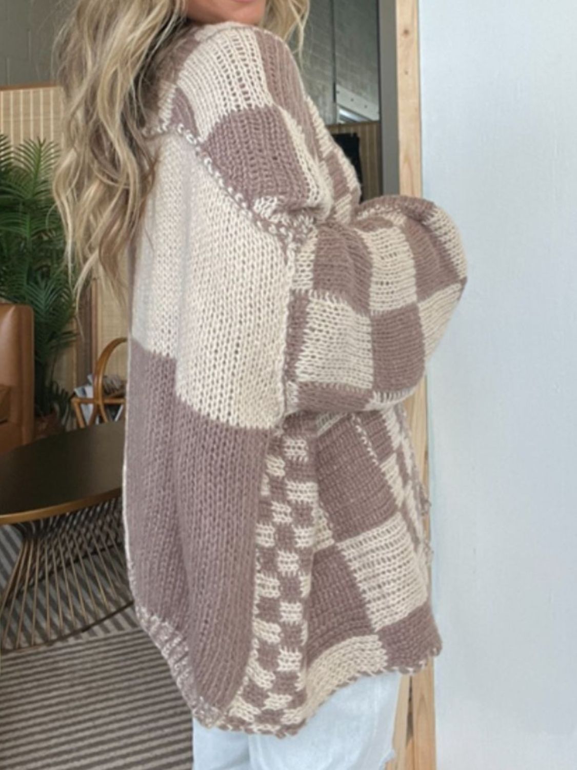 The Mollie Plaid Open Front Long Sleeve Cardigan