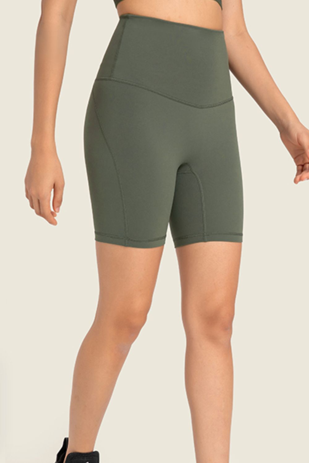 The Samantha Seamless High-Rise Wide Waistband Biker Shorts