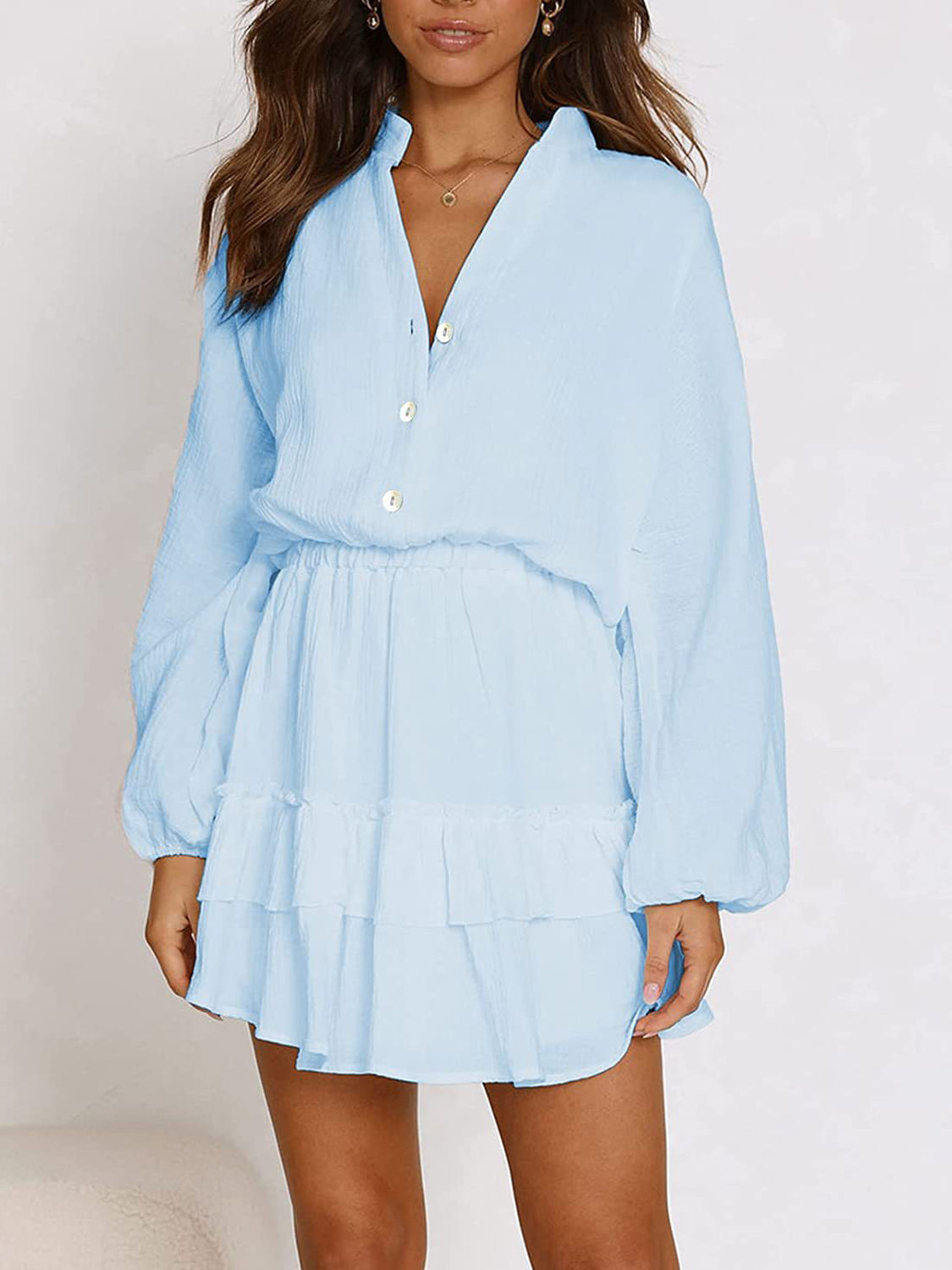 The Melanie Balloon Sleeve Mini Dress