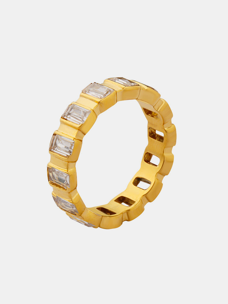 Izabella Collection Titanium Steel Inlaid Zircon Ring