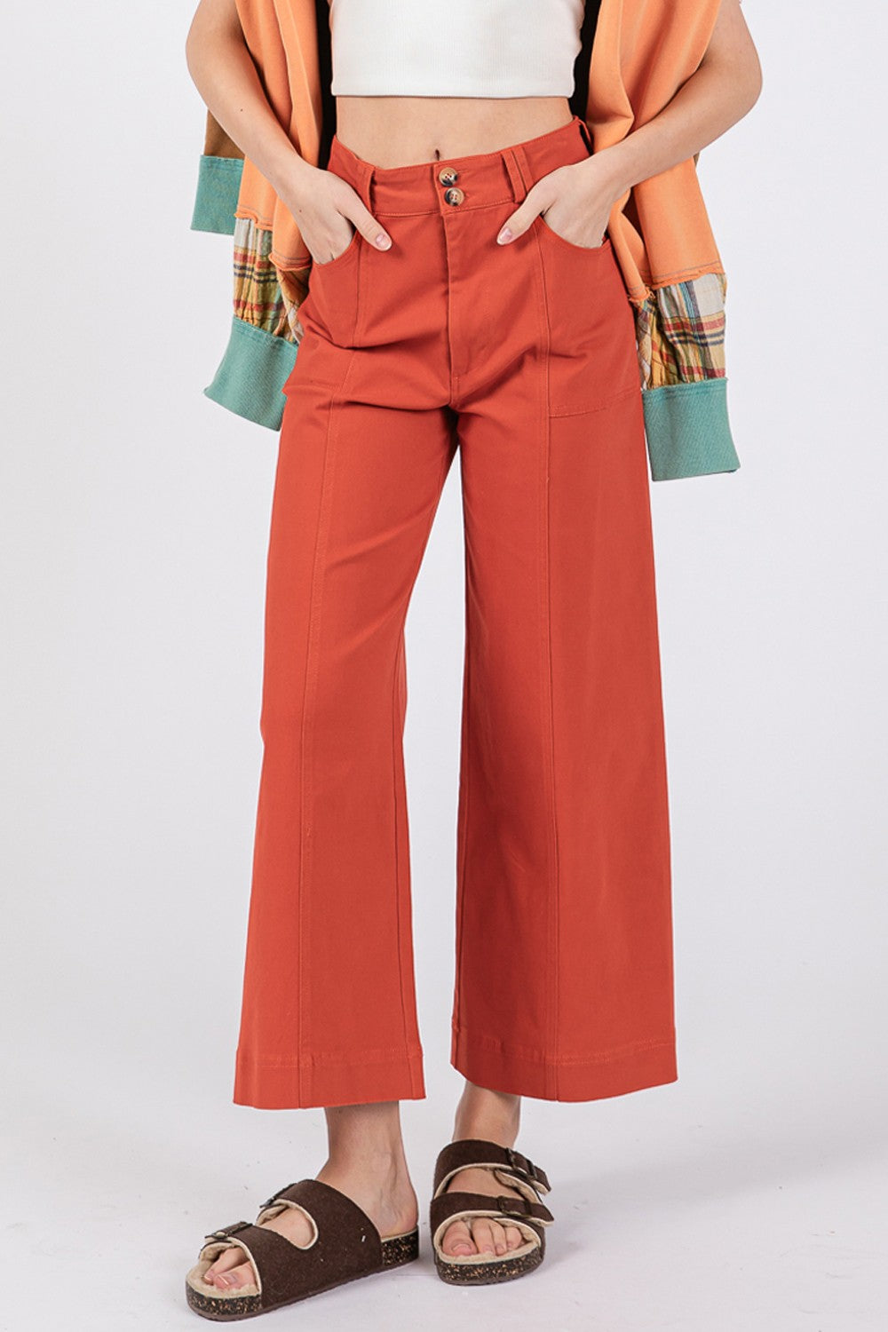 The Amanda Wide Leg Cropped Pants