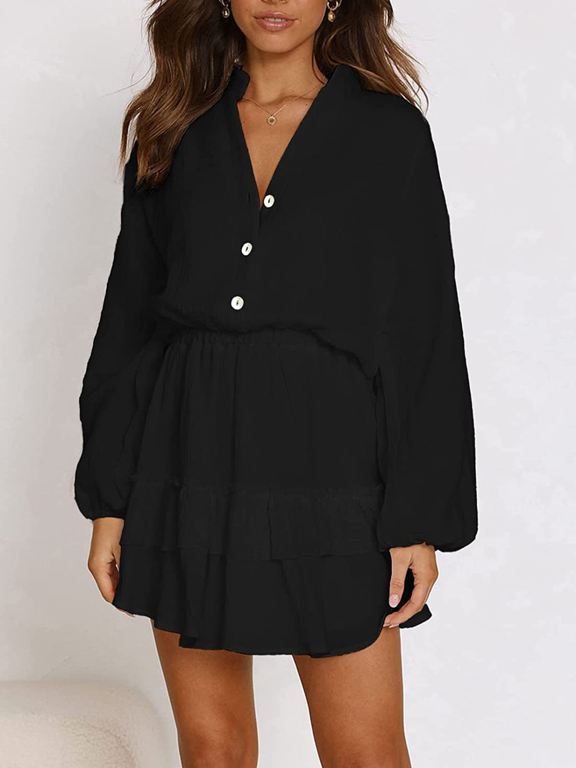 The Melanie Balloon Sleeve Mini Dress