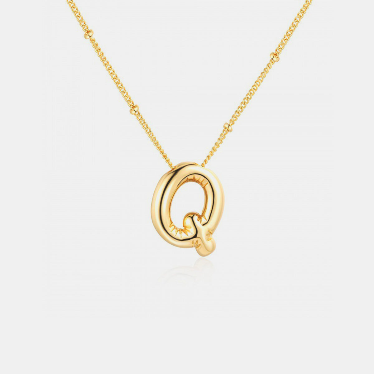 Izabella Collection Gold-Plated Bubble Initial Necklace