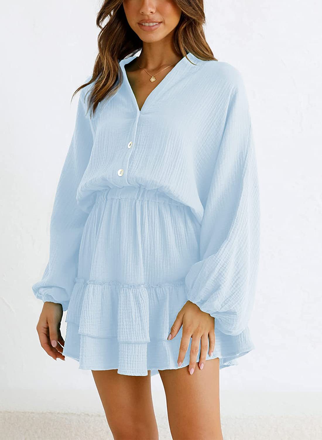 The Melanie Balloon Sleeve Mini Dress