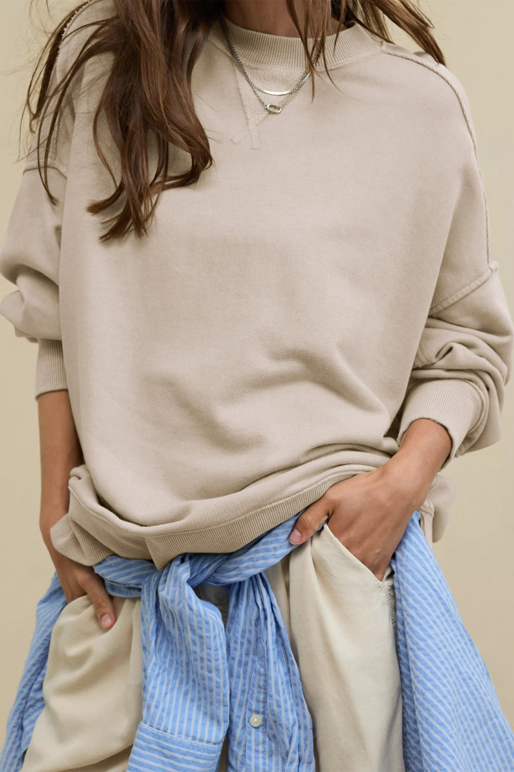 The Delaney Round Neck Long Sleeve Sweatshirt