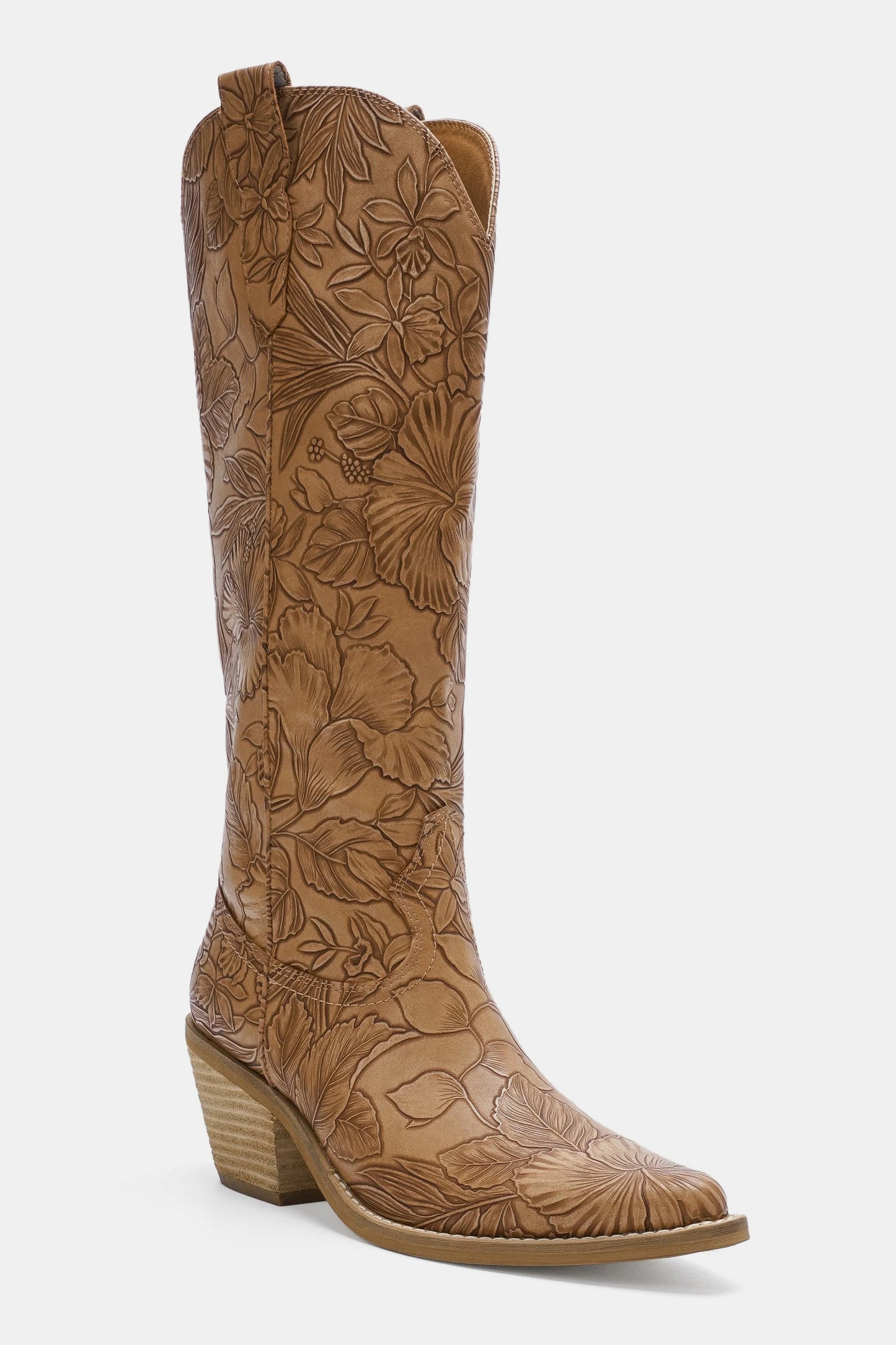 The Raleigh Embossed Floral Cowgirl Boots