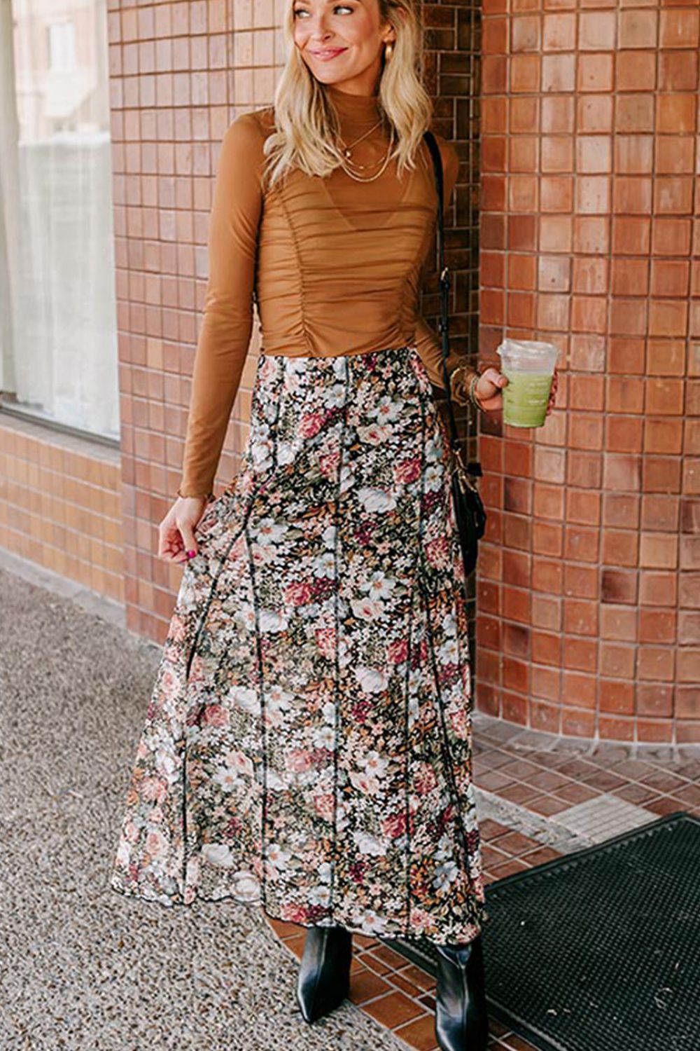 The Danica Floral Elastic Waist Maxi Skirt