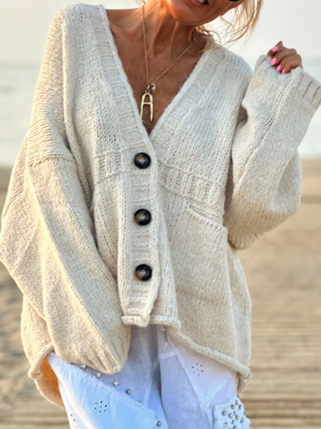 The Nicole V-Neck Button Up Cardigan