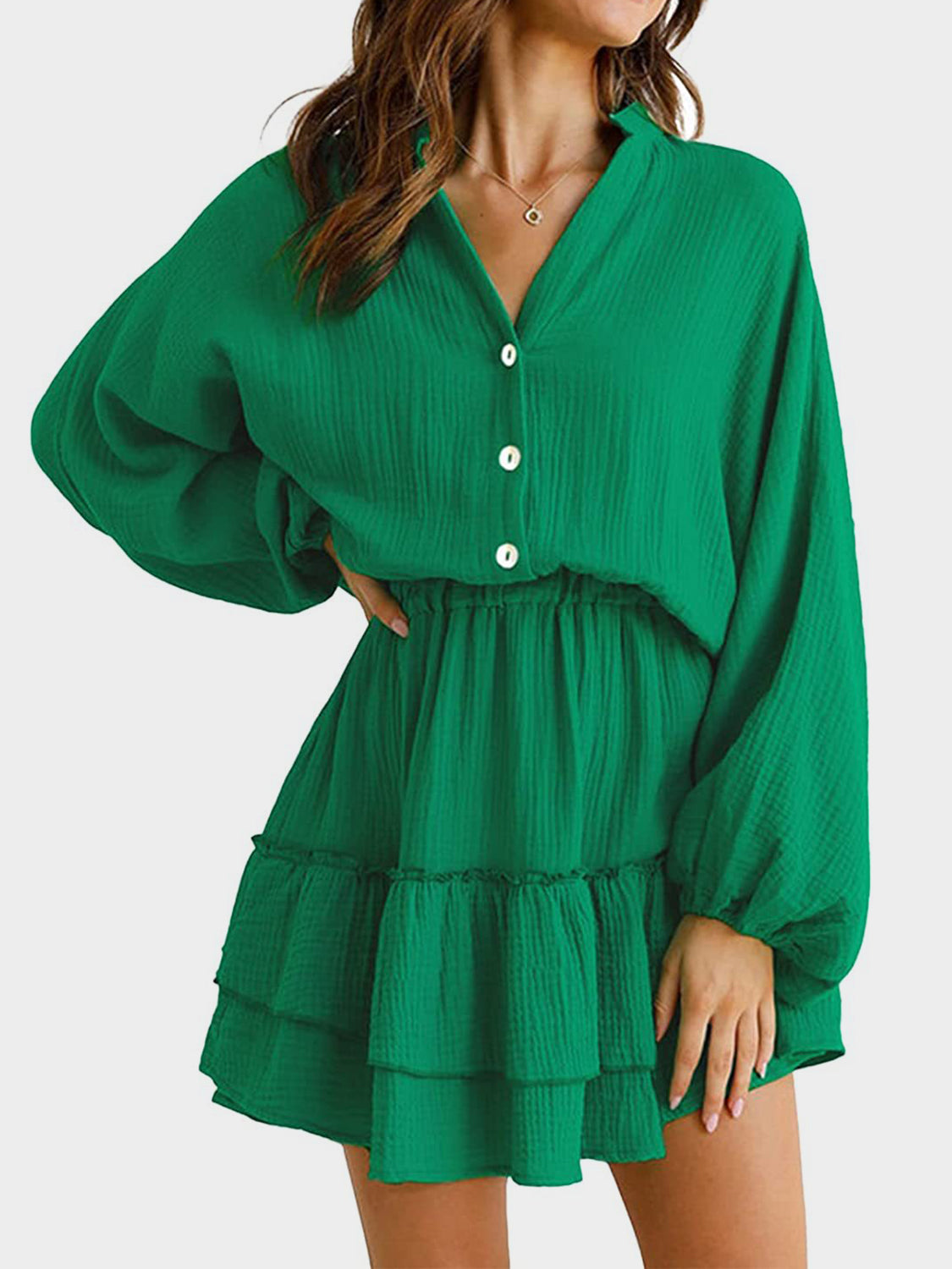 The Melanie Balloon Sleeve Mini Dress