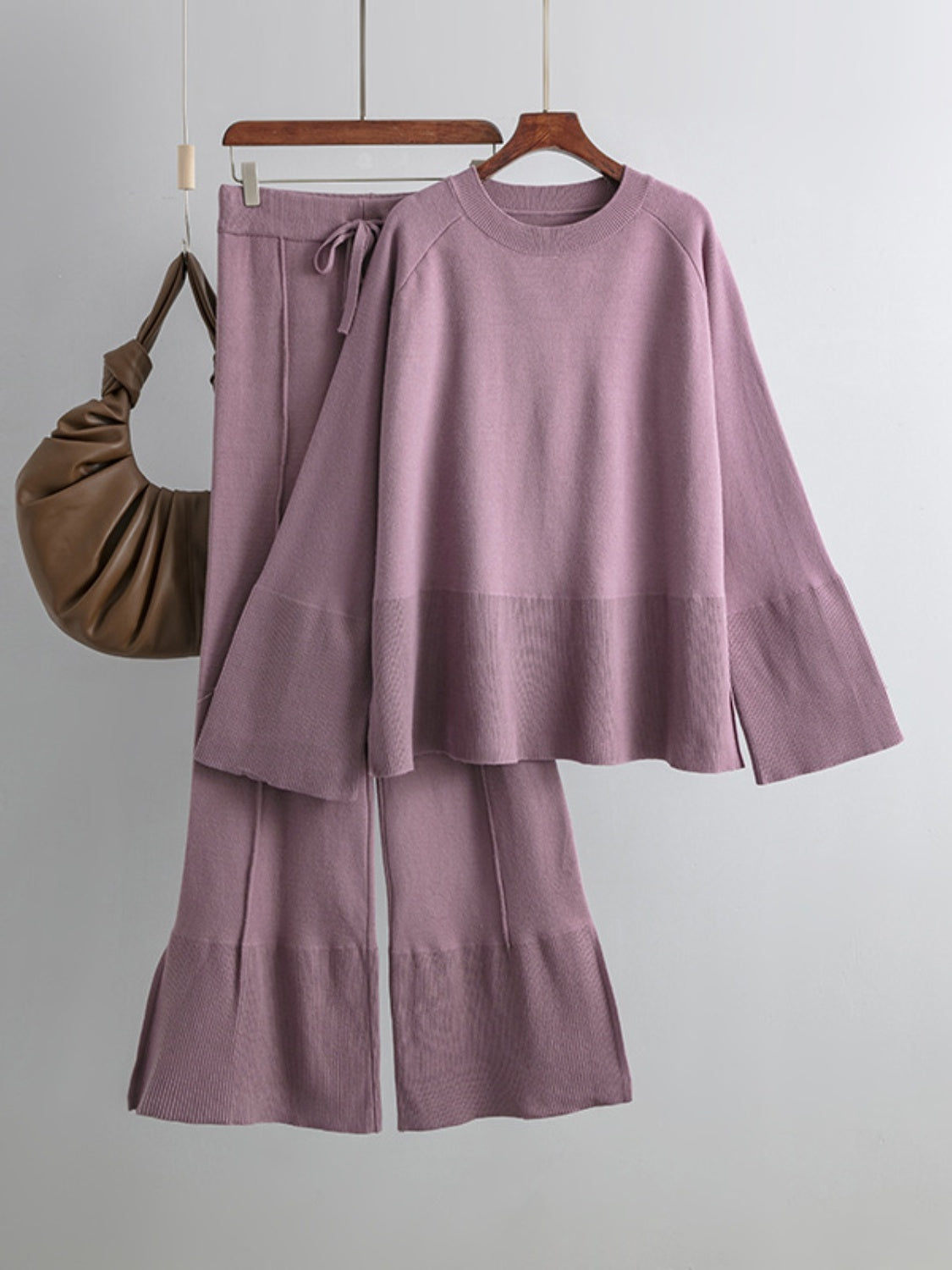 The Wendy Long Sleeve Top and Drawstring Pants Sweater Set