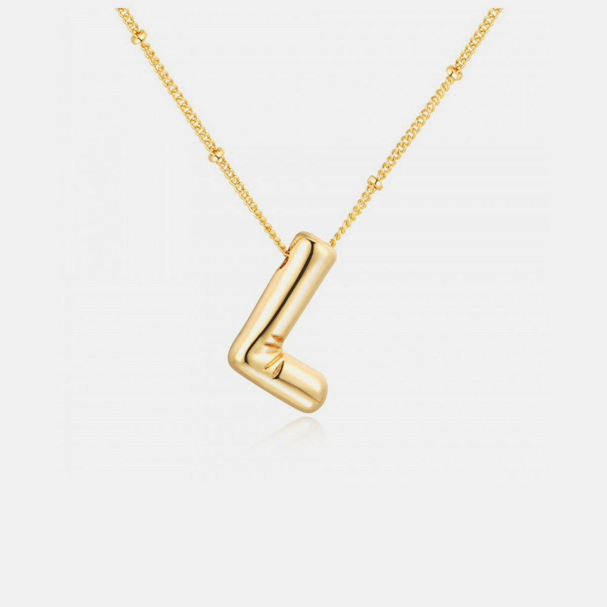 Izabella Collection Gold-Plated Bubble Initial Necklace