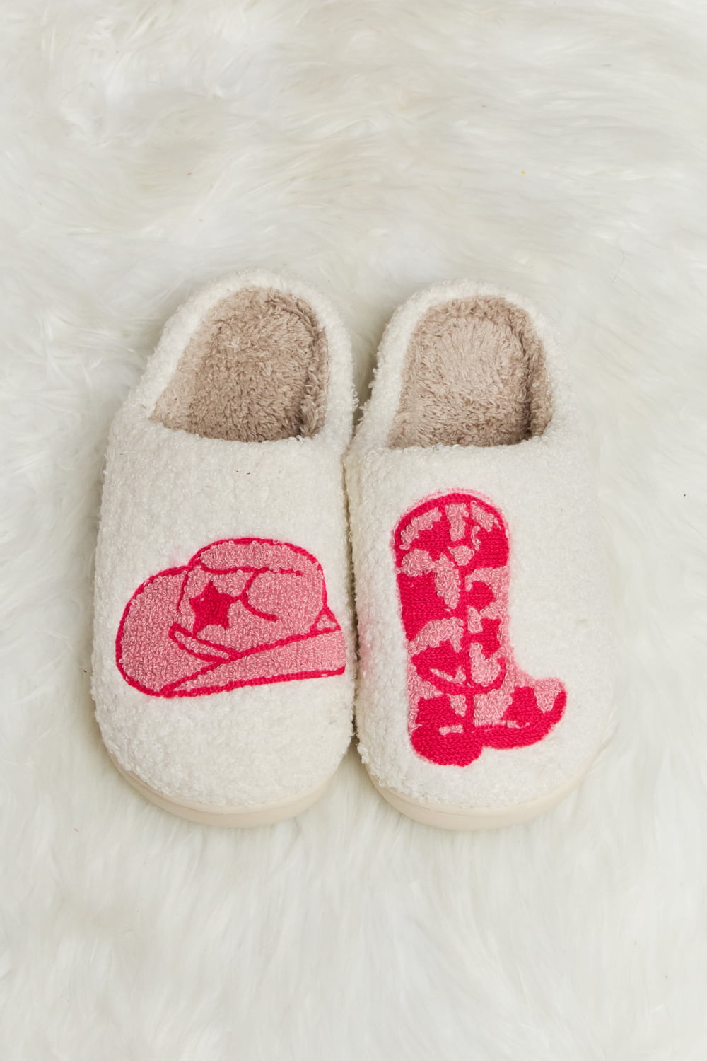 The Everly Printed Plush Slide Slippers