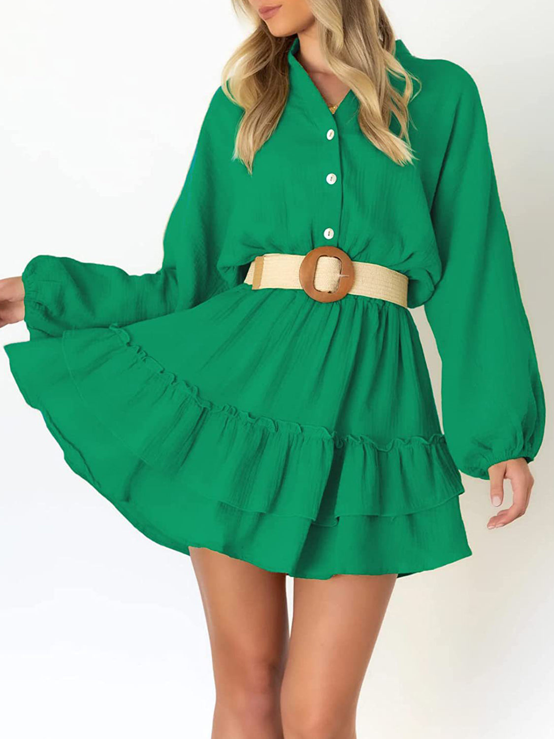 The Melanie Balloon Sleeve Mini Dress