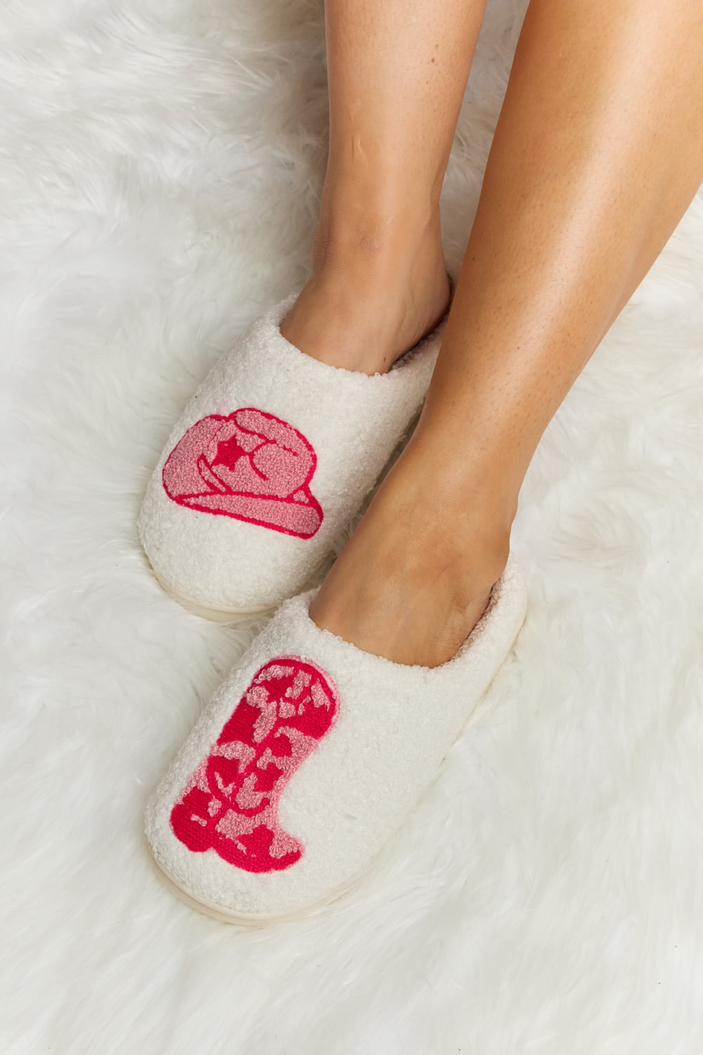 The Everly Printed Plush Slide Slippers