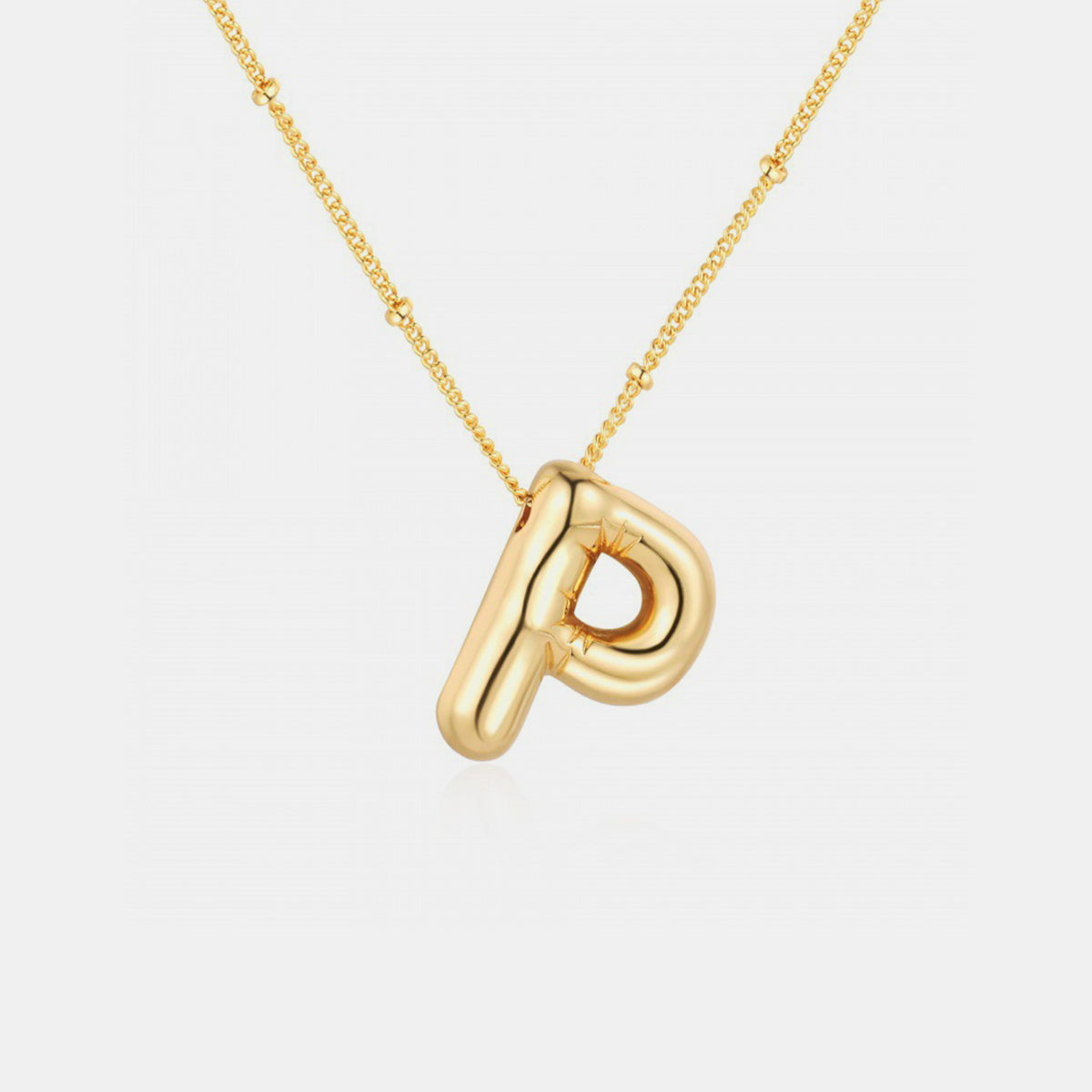 Izabella Collection Gold-Plated Bubble Initial Necklace