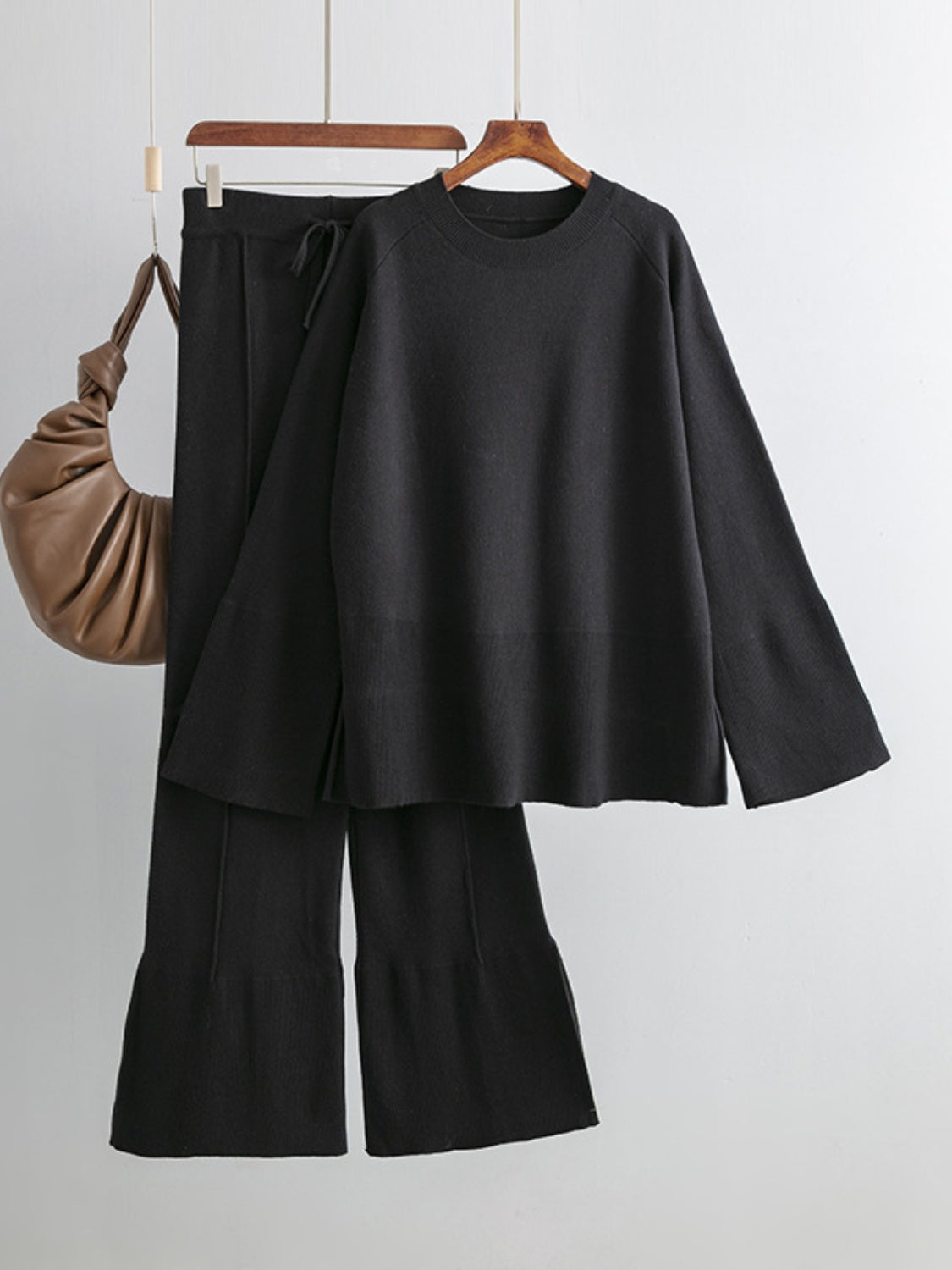 The Wendy Long Sleeve Top and Drawstring Pants Sweater Set