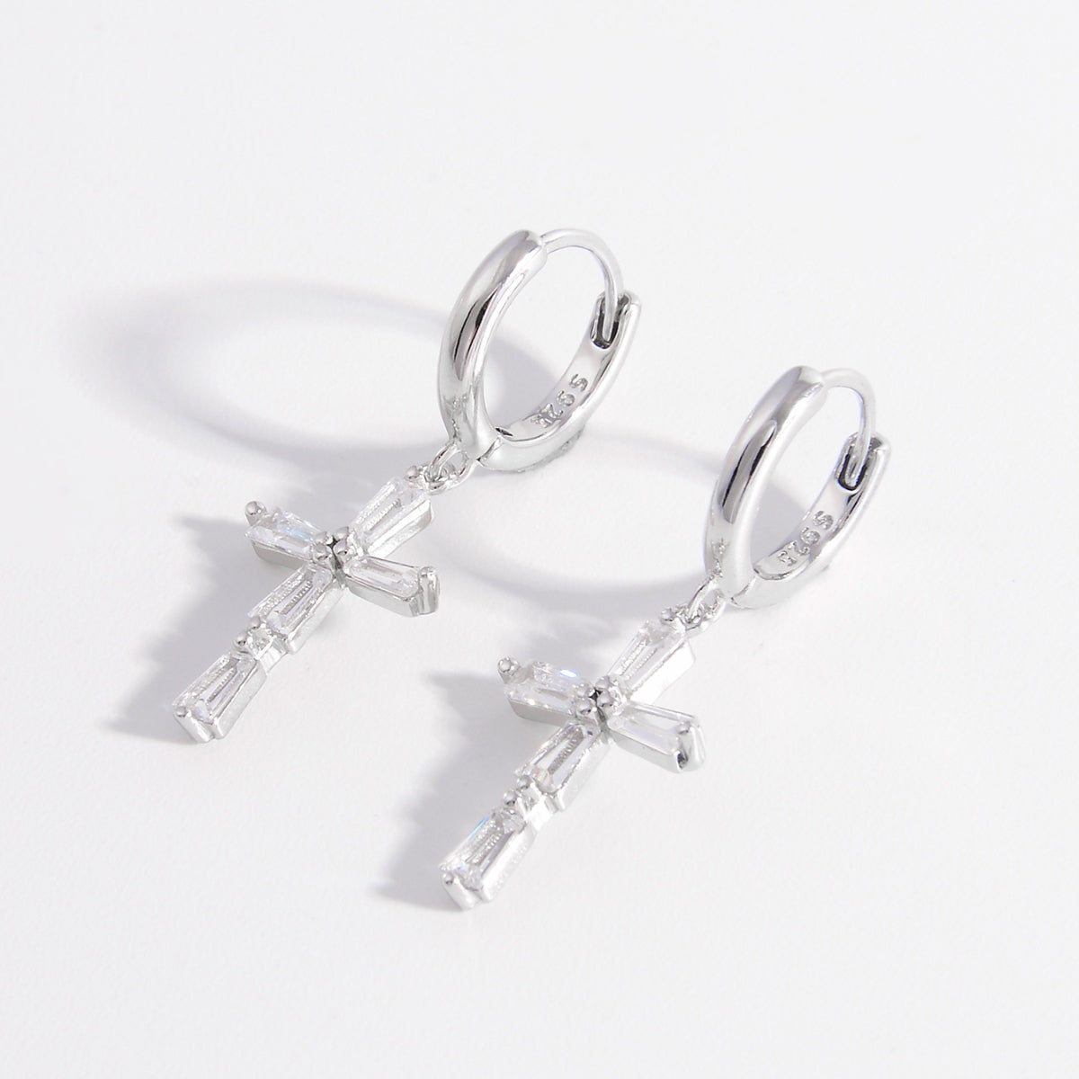 Kimberly Collection Sterling Silver Zircon Cross Earrings