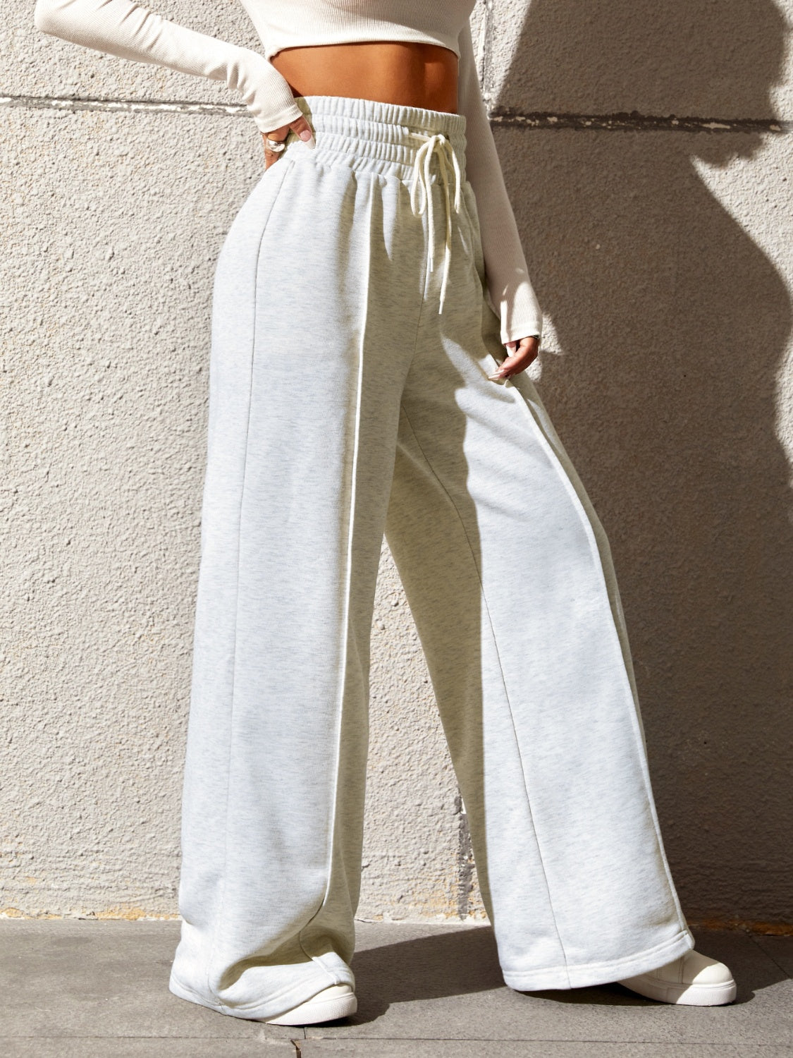 The Kimberly Drawstring Elastic Waist Wide Leg Pants