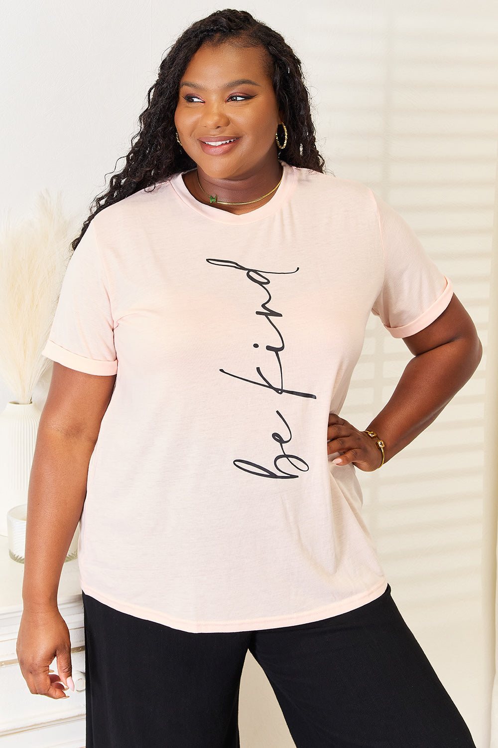 The Zuri BE KIND Graphic Round Neck T-Shirt