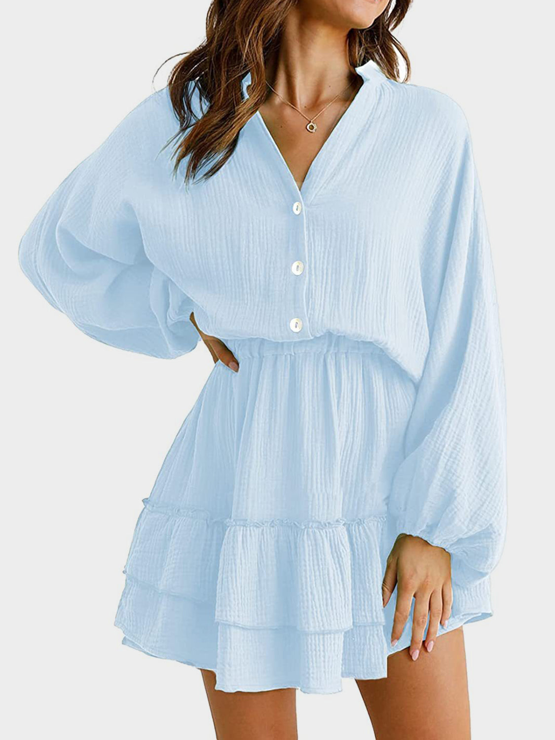 The Melanie Balloon Sleeve Mini Dress