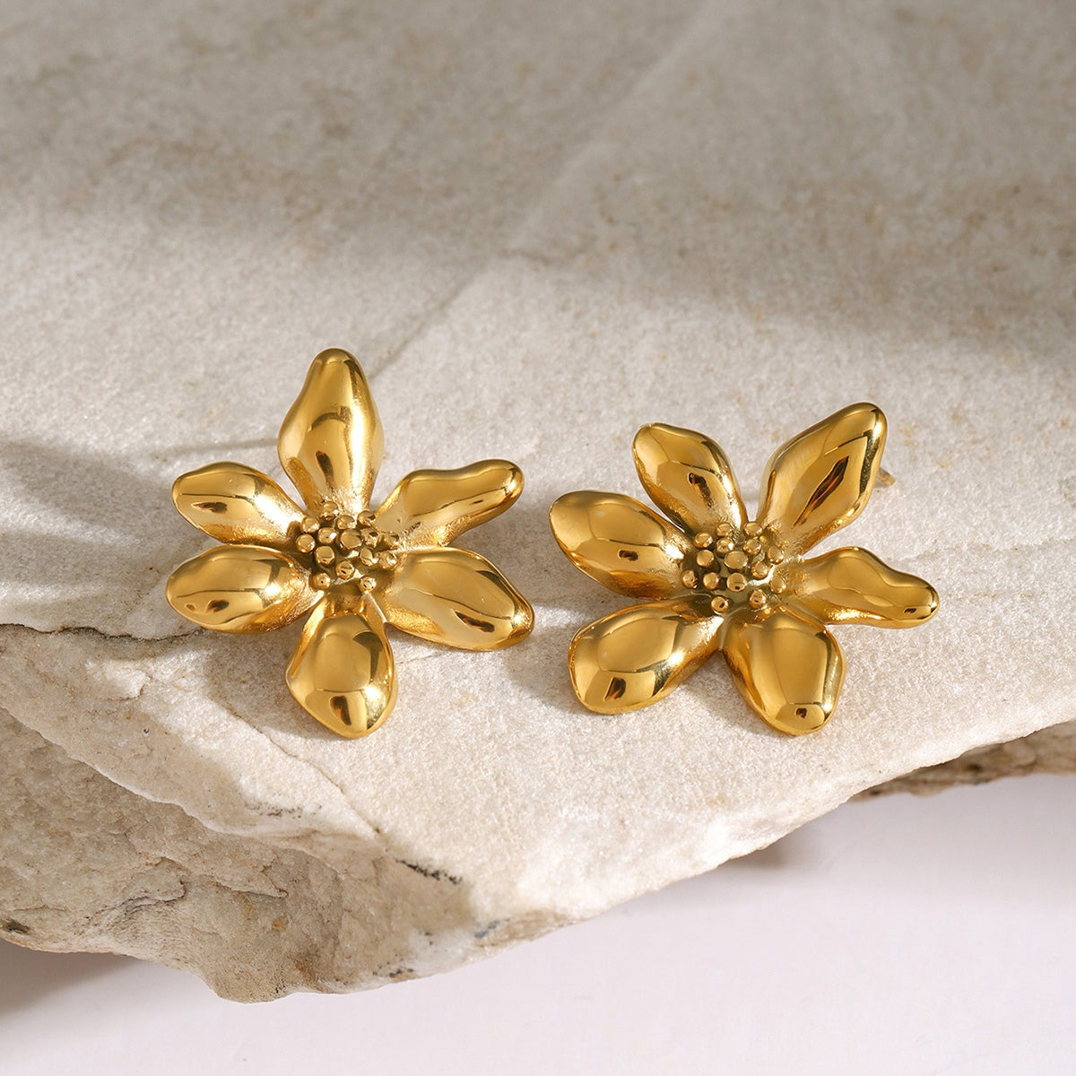 Kimberly Collection Stainless Steel Flower Earrings