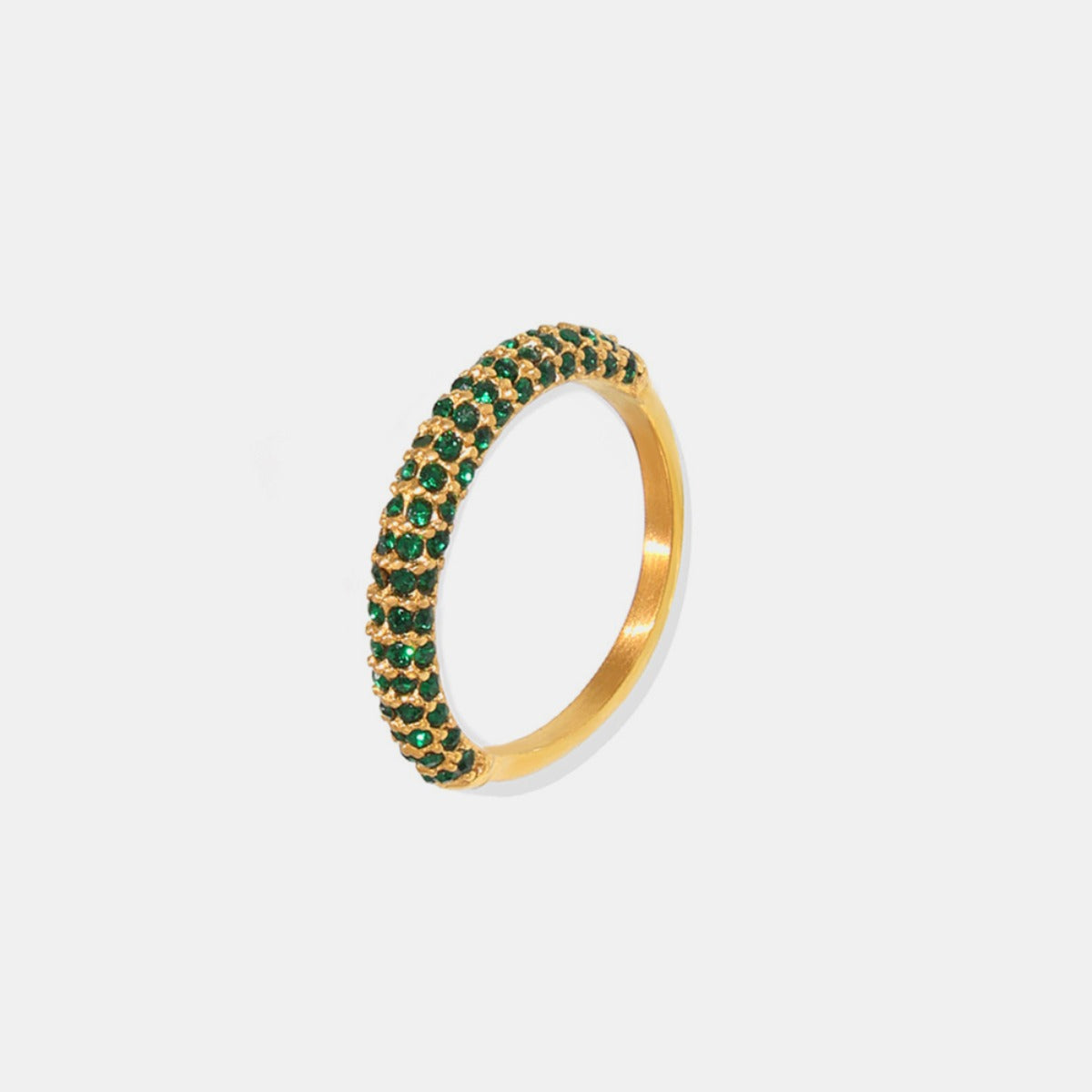 Izabella Collection 18K Gold-Plated Inlaid Zircon Ring