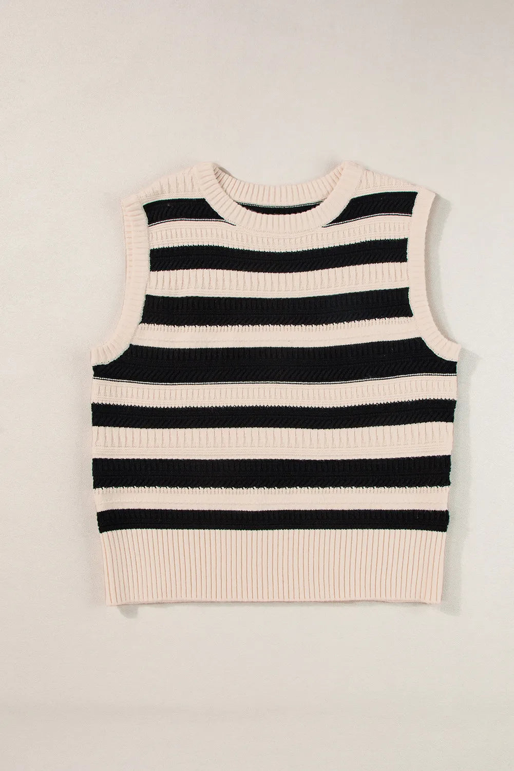 The Nicole Color Block Round Neck Sweater Vest