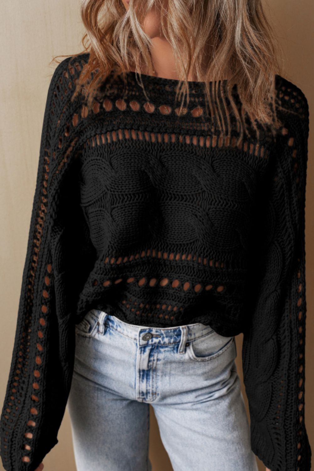 The Malissa Cable Knit Long Sleeve Sweater