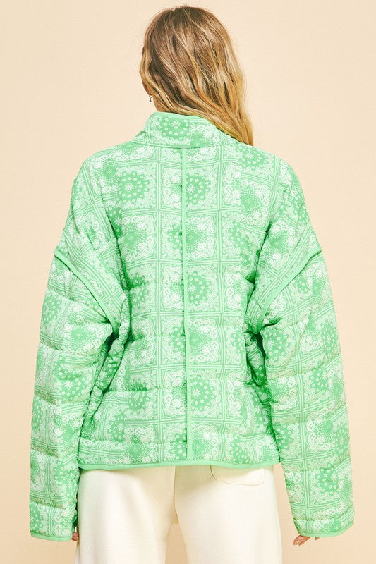 The Loriel Vintage Print Open Front Jacket with Pockets