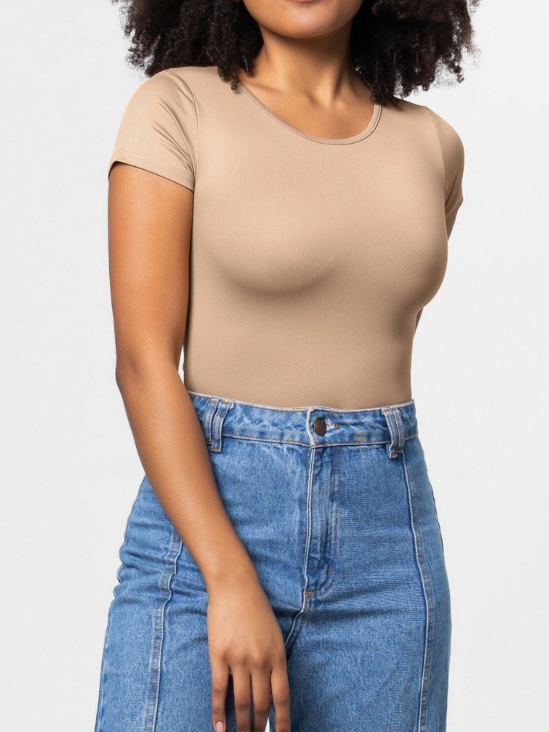 The Zoe Round Neck Short Sleeve Bodysuit