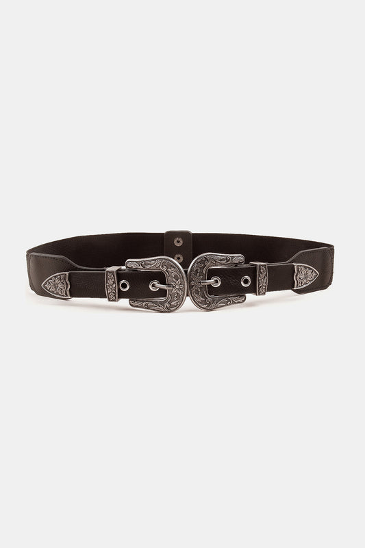 The Leslie Symmetrical Zinc Alloy Buckle PU Leather Belt