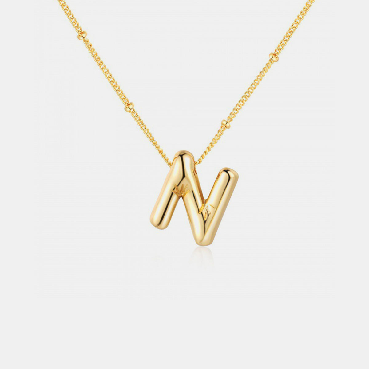 Izabella Collection Gold-Plated Bubble Initial Necklace