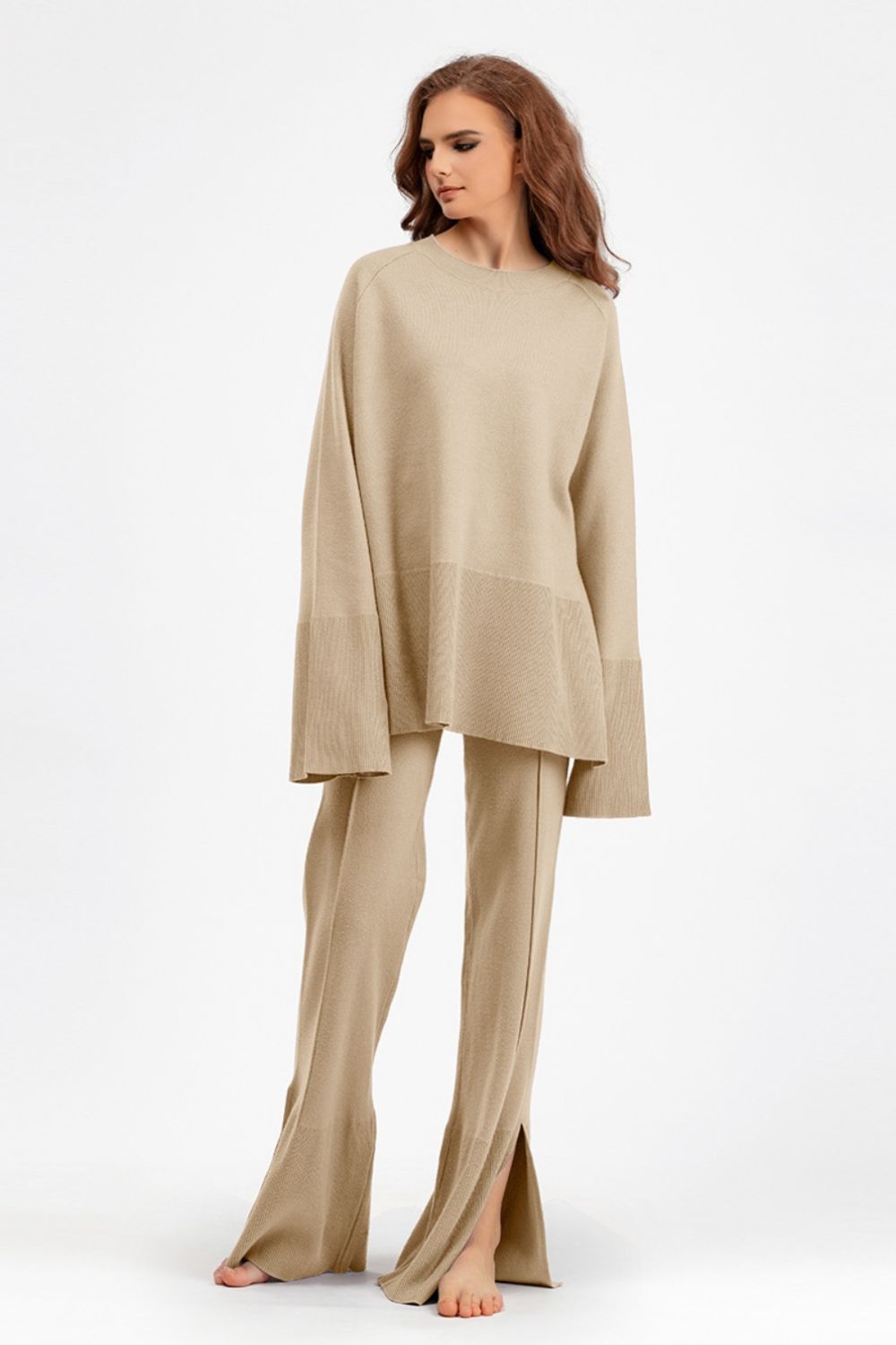 The Wendy Long Sleeve Top and Drawstring Pants Sweater Set