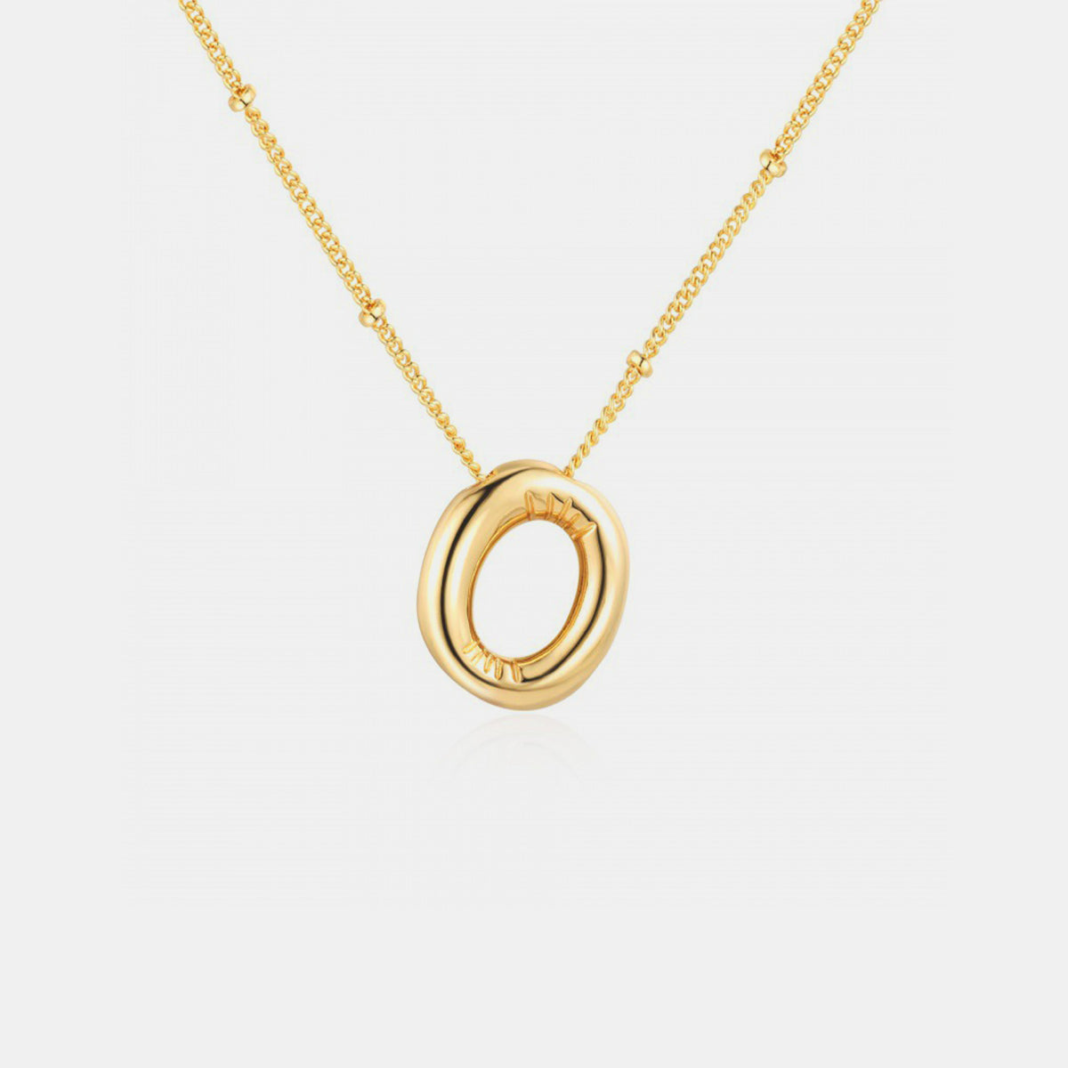 Izabella Collection Gold-Plated Bubble Initial Necklace