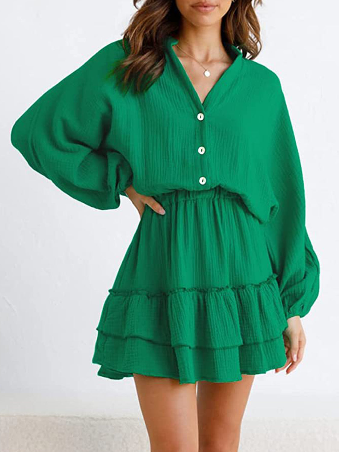 The Melanie Balloon Sleeve Mini Dress