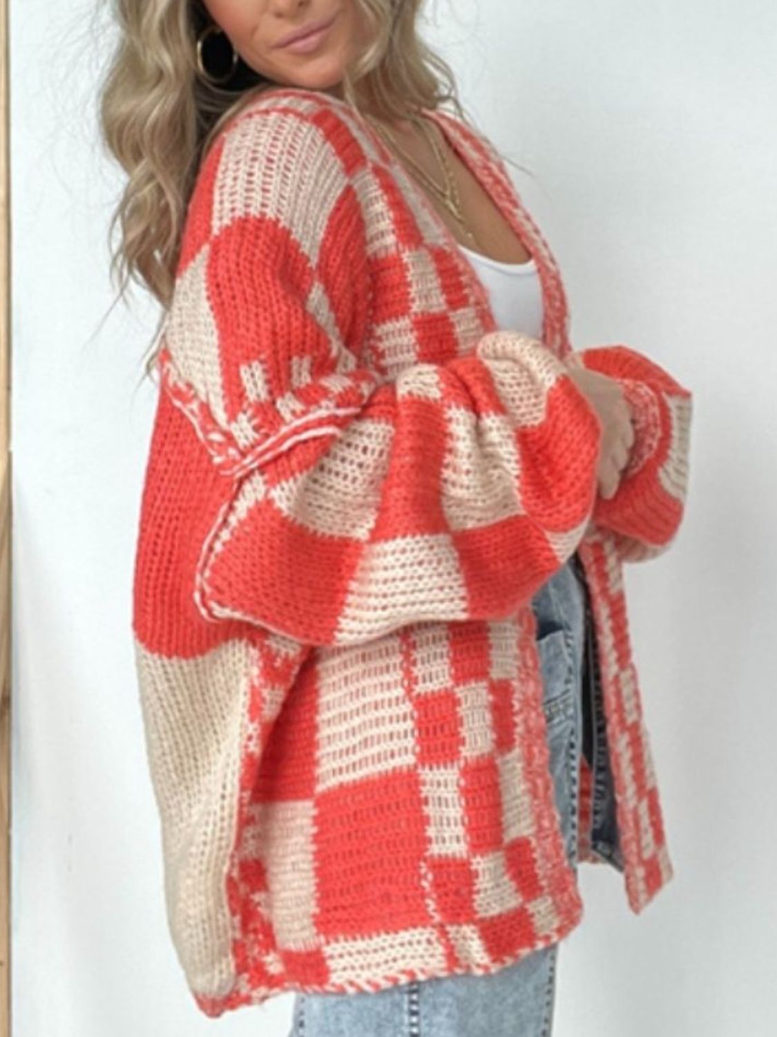 The Mollie Plaid Open Front Long Sleeve Cardigan