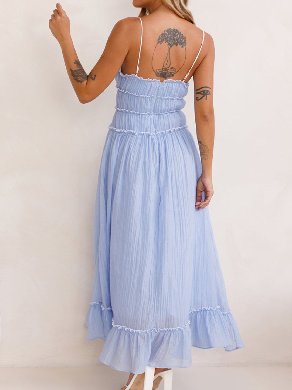 The Wendy Frill Ruffled Hem Midi Cami Dress