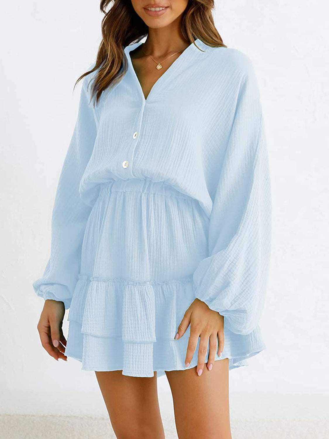 The Melanie Balloon Sleeve Mini Dress