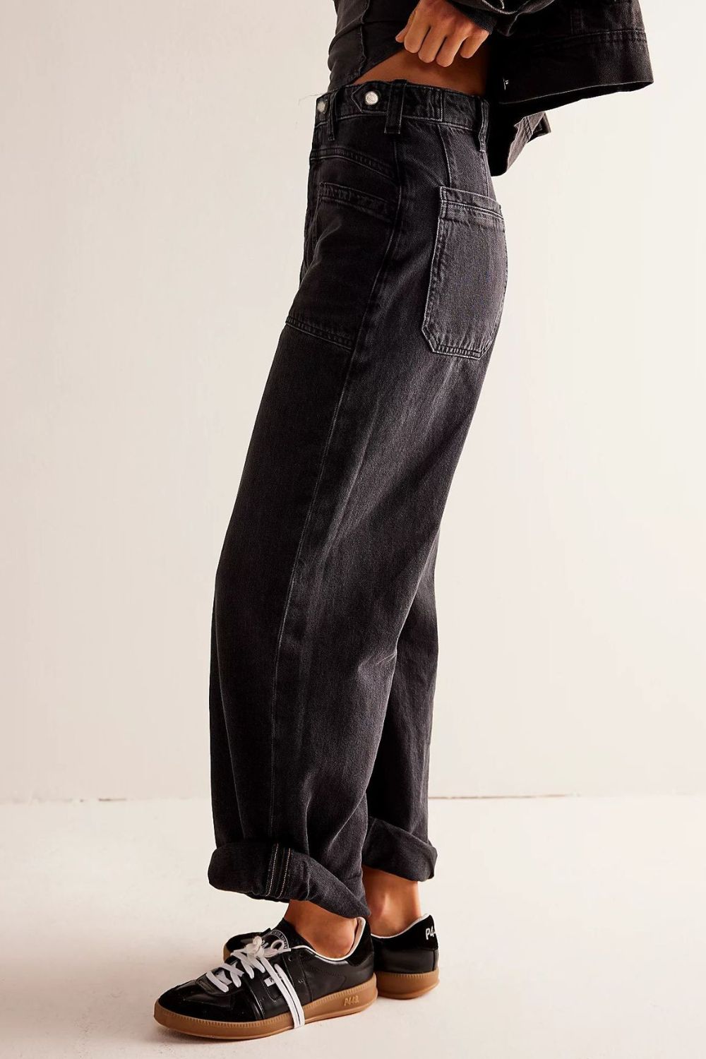 The Samantha Washed Wide Leg Jeans with Pockets