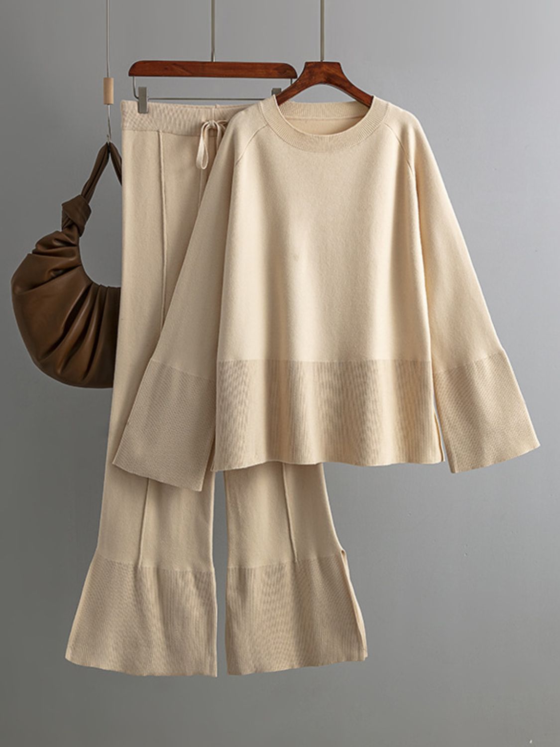 The Wendy Long Sleeve Top and Drawstring Pants Sweater Set