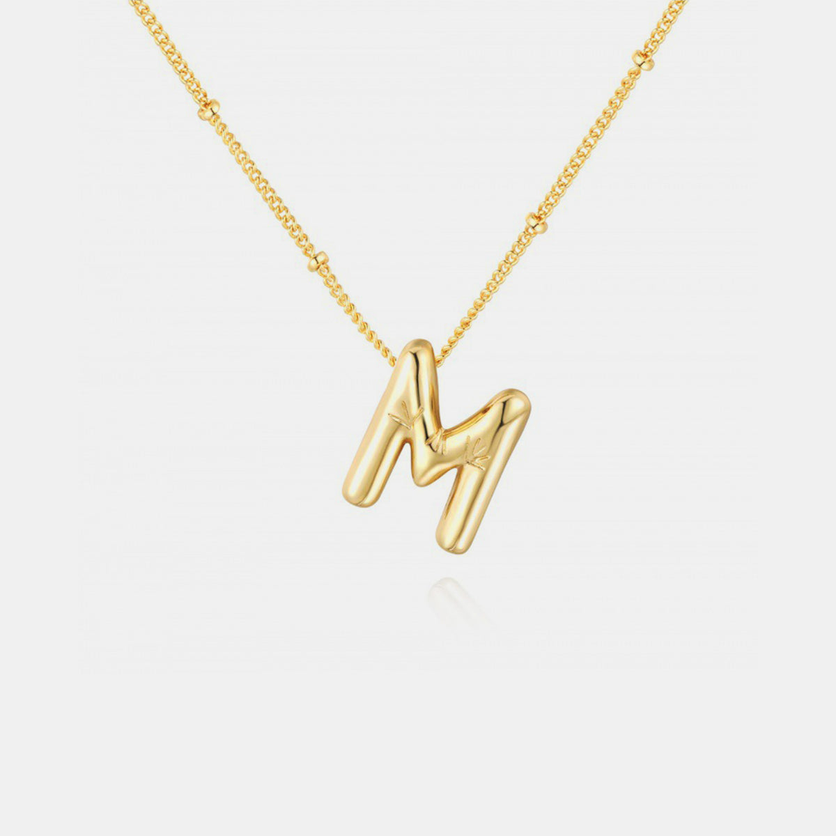 Izabella Collection Gold-Plated Bubble Initial Necklace