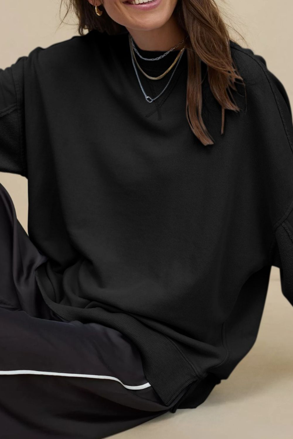 The Delaney Round Neck Long Sleeve Sweatshirt