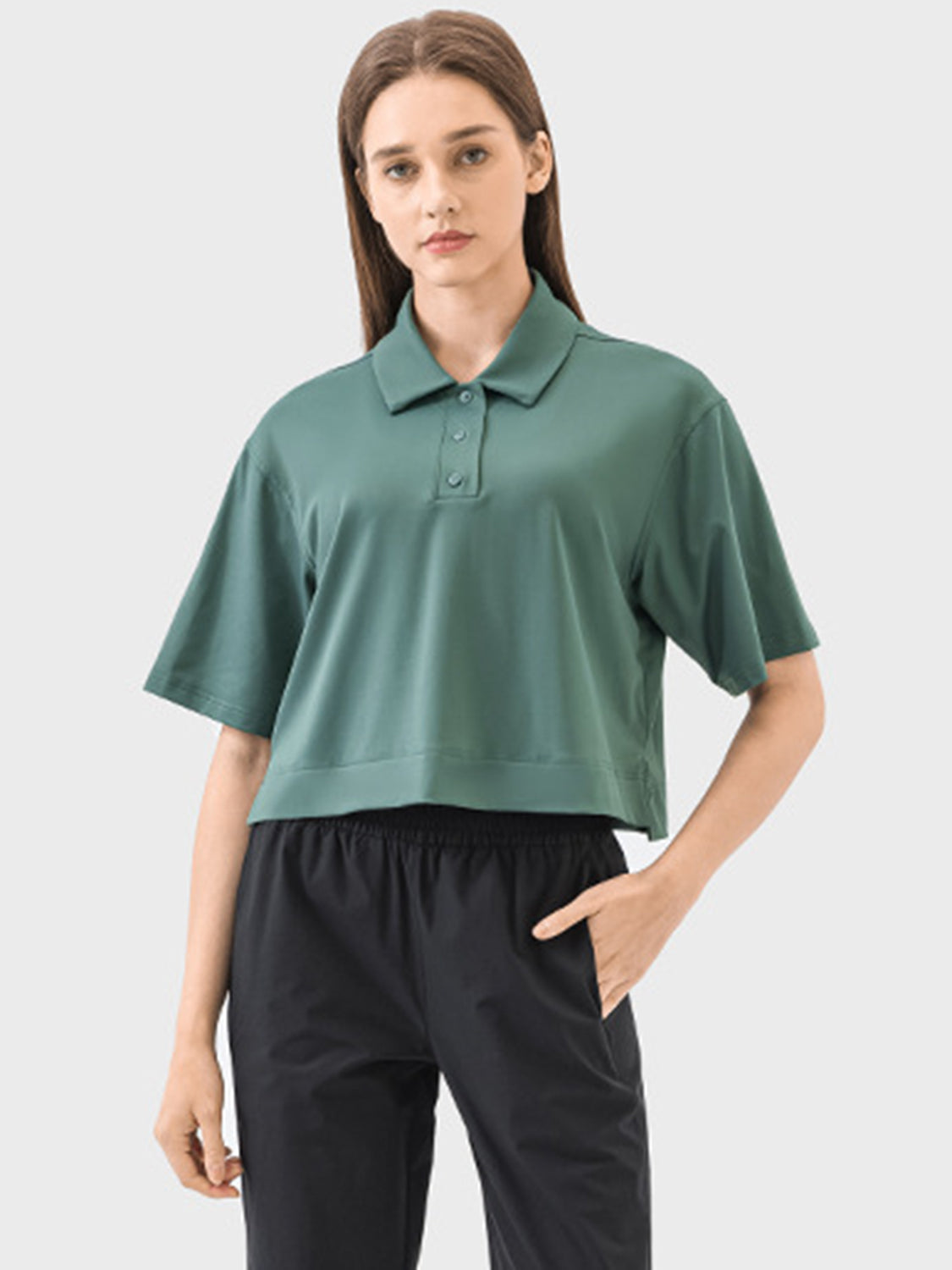 The Muni Half Button Short Sleeve Active T-Shirt